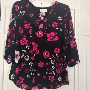 Pretty summer blouse, 3/4 length sleeves, light-weight